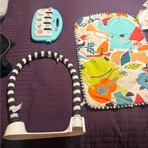 Fisher Price Purple Monkey Colorful Animal Play Mat with Musical Toy